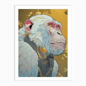 Baboon Precisionist Illustration 2 Art Print