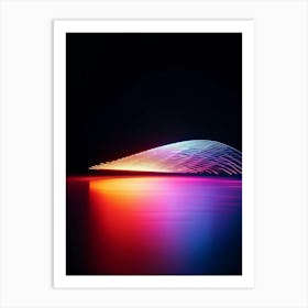 Abstract Vector Representation Of A Futuristic Concept Warp Lines Glowing With Neon Hues Converging (4) Art Print