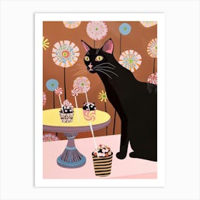 Cat And Candy 1 Art Print