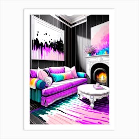 Purple Living Room Art Print