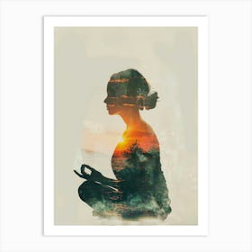 Meditation - Woman In Yoga Pose Art Print