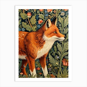 William Morris Fox In Flowers 1 Art Print