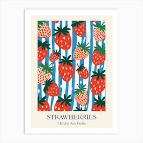 Marche Aux Fruits Strawberries Fruit Summer Illustration 3 Art Print