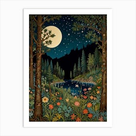 William Morris Night In The Woods 22 Art Print