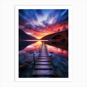 Sunset Over Lake 1 Art Print