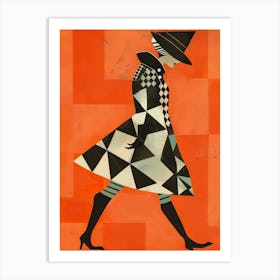 Lady In Black And White 1 Art Print