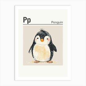 Animals Alphabet Penguin 1 Art Print