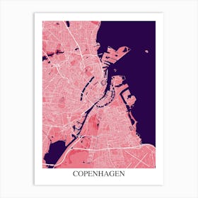 Copenhagen Pink Purple Art Print