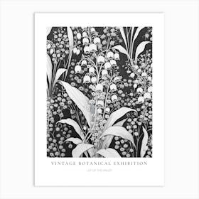 Lily Of The Valley B&W Vintage Botanical Poster Art Print