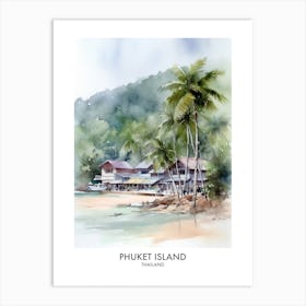 Phuket Island 4 Watercolour Travel Poster Art Print
