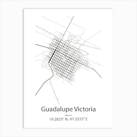 Guadalupe,Mexico Minimalist Map Art Print