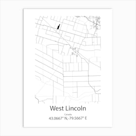 West Lincoln,Canada Minimalist Map Art Print