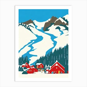 Snowshoe 2, Usa Midcentury Vintage Skiing Poster Art Print