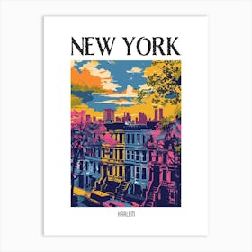 Harlem New York Colourful Silkscreen Illustration 2 Poster Art Print