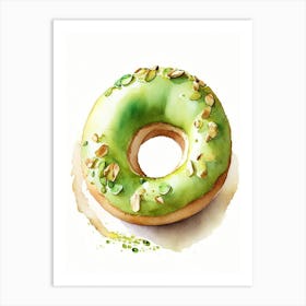 Pistachio Donut Cute Neon 1 Art Print