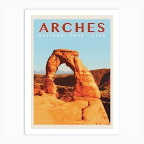 Utah Arches National Park Travel Poster Art Print