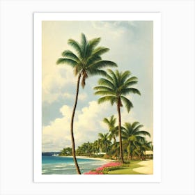 West End Bay Anguilla Vintage Art Print