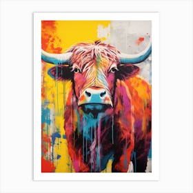 Highland Cow Screen Print Inspired 1 Art Print