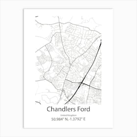 Chandlers Ford,United Kingdom Minimalist Map Art Print