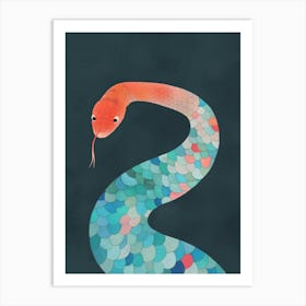 Snake On A Dark Background Art Print