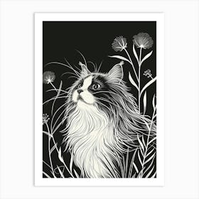 Ragamuffin Cat Minimalist Illustration 1 Art Print