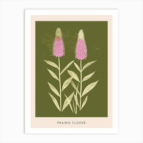 Pink & Green Prairie Clover 1 Flower Poster Art Print