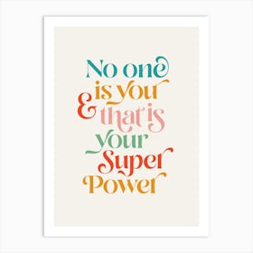 Women Super Power Retro Typography  Art Print