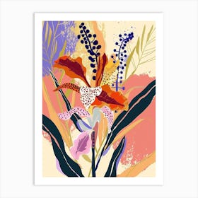 Colourful Flower Illustration Statice Flower 4 Art Print