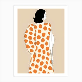 Orange Polka Dot Dress Affiche