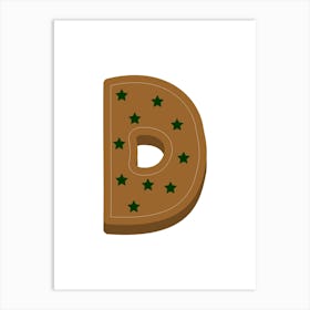 Gingerbread Decorative Letters Living Room Holiday Display 04 Art Print