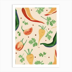 Vegetables & Herbs Pattern 1 Art Print