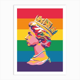 Queen Elizabeth Platinum Jubilee Rainbow Art Print