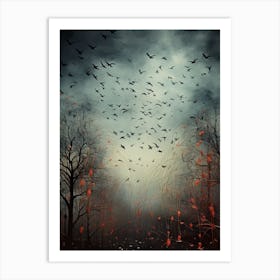 Flock Of Birds Winter 4 Art Print