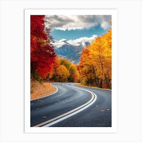 Beautiful Road In Autumn 5 Art Print