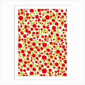 Firethorn Floral Print Retro Pattern 2 Flower Art Print