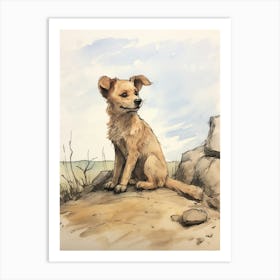 Storybook Animal Watercolour Dingo Art Print