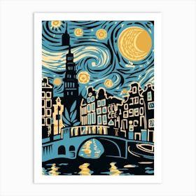 Amsterdam Starry Night Art Print