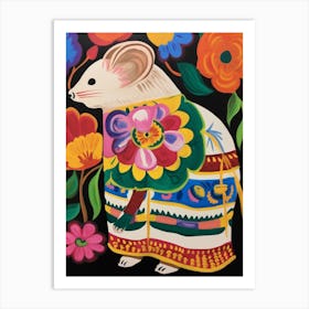 Maximalist Animal Painting Mouse 1 Art Print