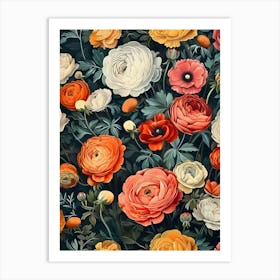 Floral Wallpaper Art Print