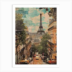 Retro Paris Kitsch Collage 2 Art Print