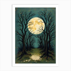 Full Moon In The Woods Art Print