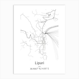 Lipari,Italy Minimalist Map Poster