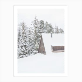 Log Cabin In Winter Art Print