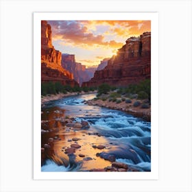 Sunset In The Grand Canyon Art Print