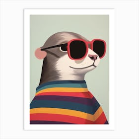 Little Otter 1 Wearing Sunglasses Art Print