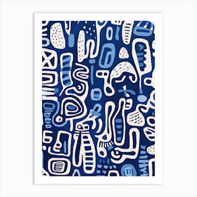 Blue Abstract Painting Art Print