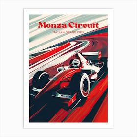 Monza Circuit Italian Grand Prix Ferrari Travel Art Affiche