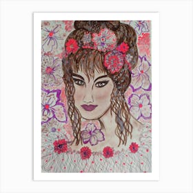 Pretty in flowers Art Print