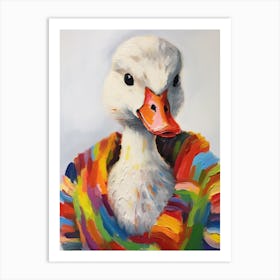 Baby Animal Wearing Sweater Swan 4 Art Print