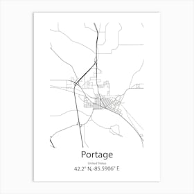 Portage La Prairie,Canada Minimalist Map Art Print